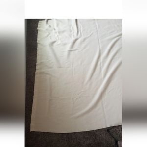 Hi VTG Sears Cream Acrylic Blanket Satin Trim Approx 86"X79